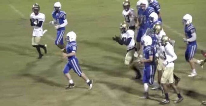 player with cerebral palsy scores winning touchdown
