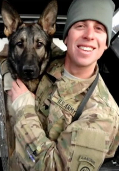 Military dog reunited with owner