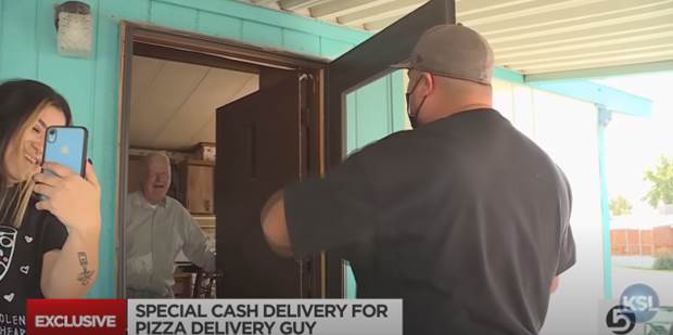 carlos surprises senior pizza delivery guy