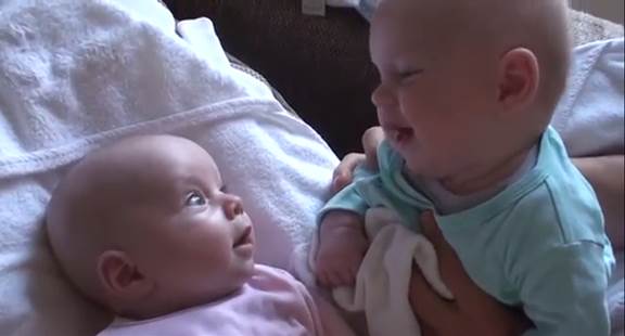 baby twins talk