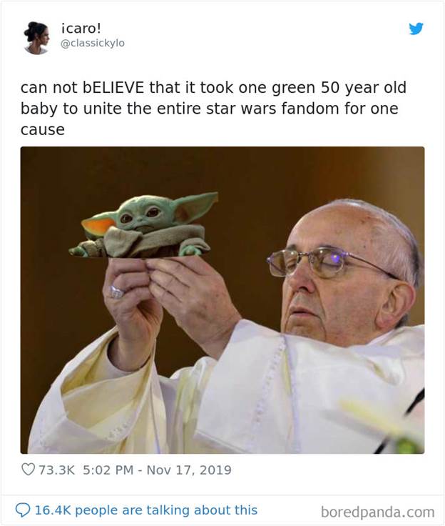 baby yoda meme pope
