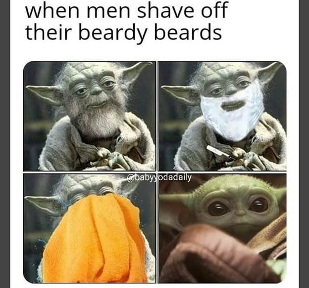 baby yoda meme shaving